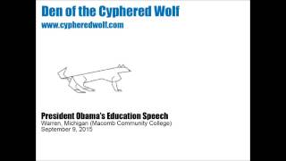 President Obama's September 9, 2015 Education Speech