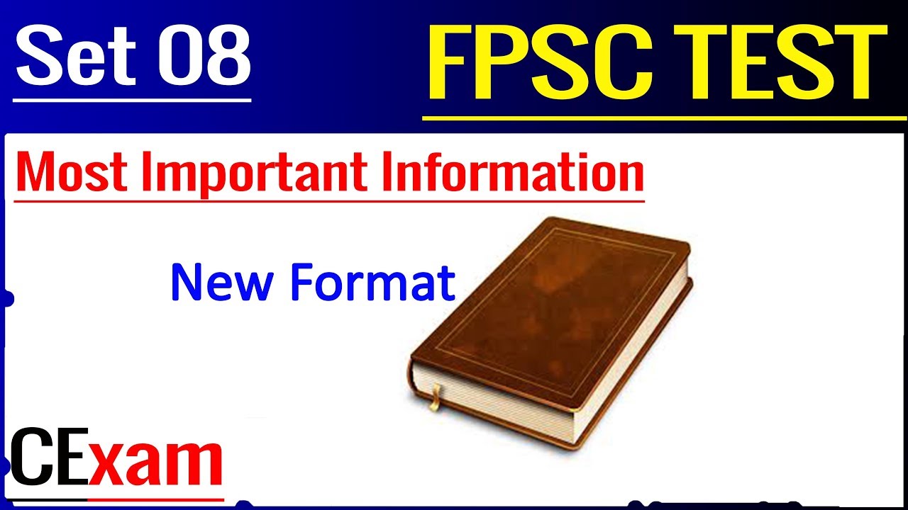 FPSC Test Preparation, MCQS Set 08, Current Affairs, General Knowledge, by CExam