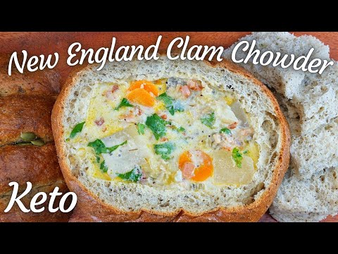 Keto New England Clam Chowder with Kohlrabi as Potato Substitute