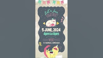 Colorful Cat Birthday Party E-Invite Video | Cute & Fun Cat Theme Invitation #11E