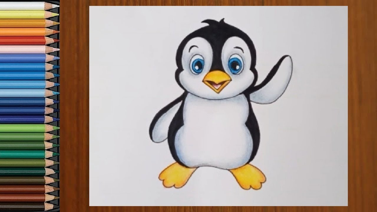 penguin pencil sketch