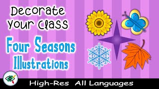 Four Seasons | Clipart | Illustrations | summer | Fall | Winter | Spring | Teaching Resources