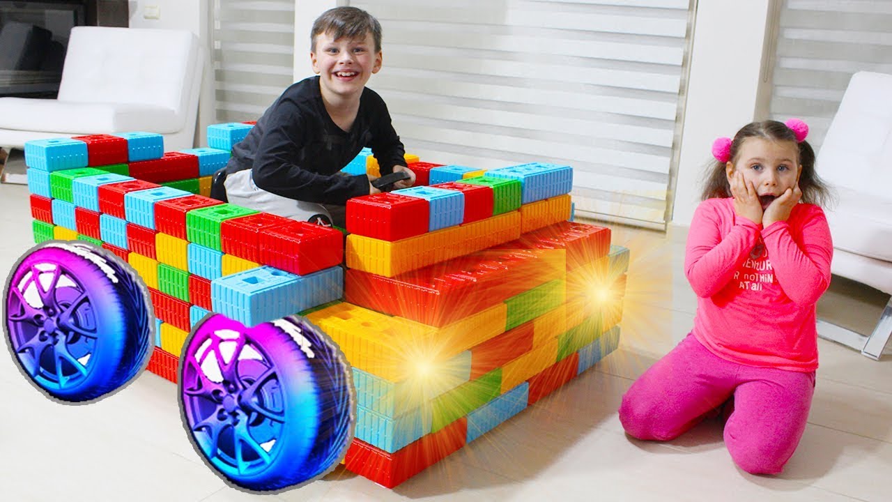 Colorblocked Toy Ali made Color Block Toy Car Fun Kid Video - YouTube