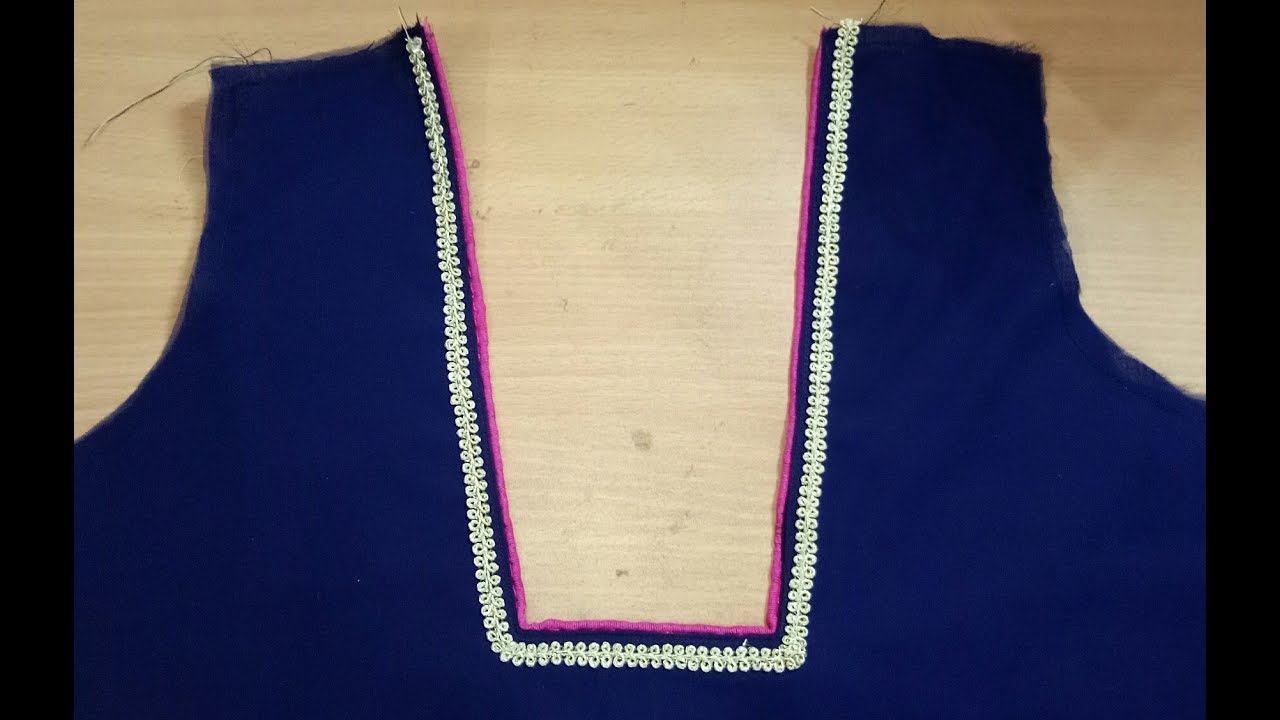 Glass neck cutting and stiching with piping/less - YouTube