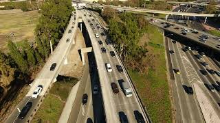 Drone View of LA Traffic – 134 and 5 Freeway Interchange in Rush Hour