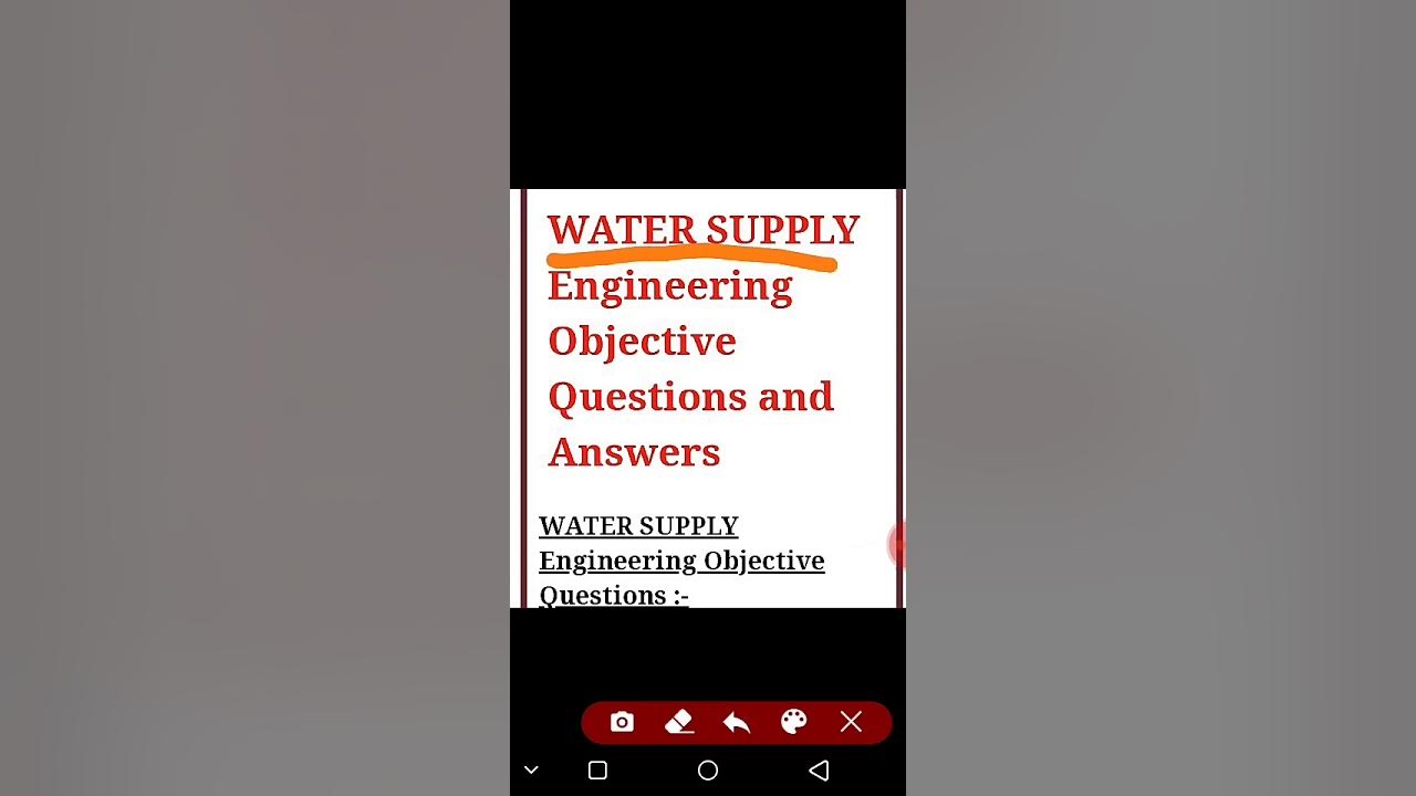 Water supply ENGINEERING... Questions. YouTube