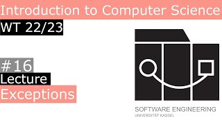 WT22/23 Introduction to Computer Science Lecture 16 Exceptions