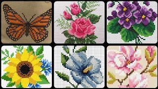 Top 100+ Amazing and Elegant Floral Cross stitch patterns || Charsuti Kerhai Ideas For Everything||