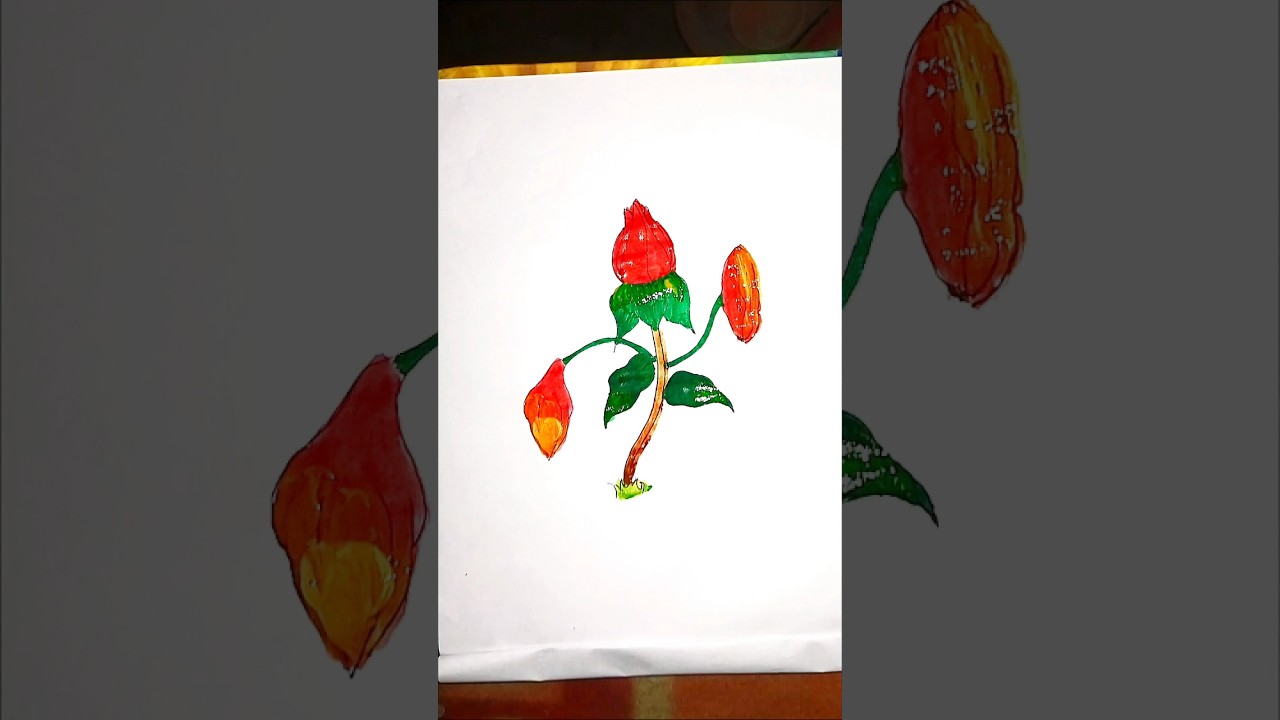 How to make flower painting 