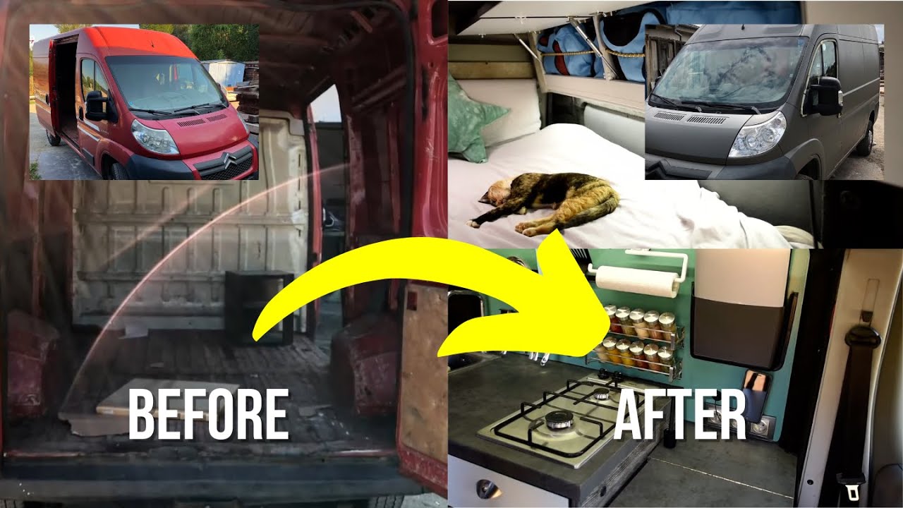 Camper Van Conversion Full Build Timelapse in 10 Mins Start to Finish ...