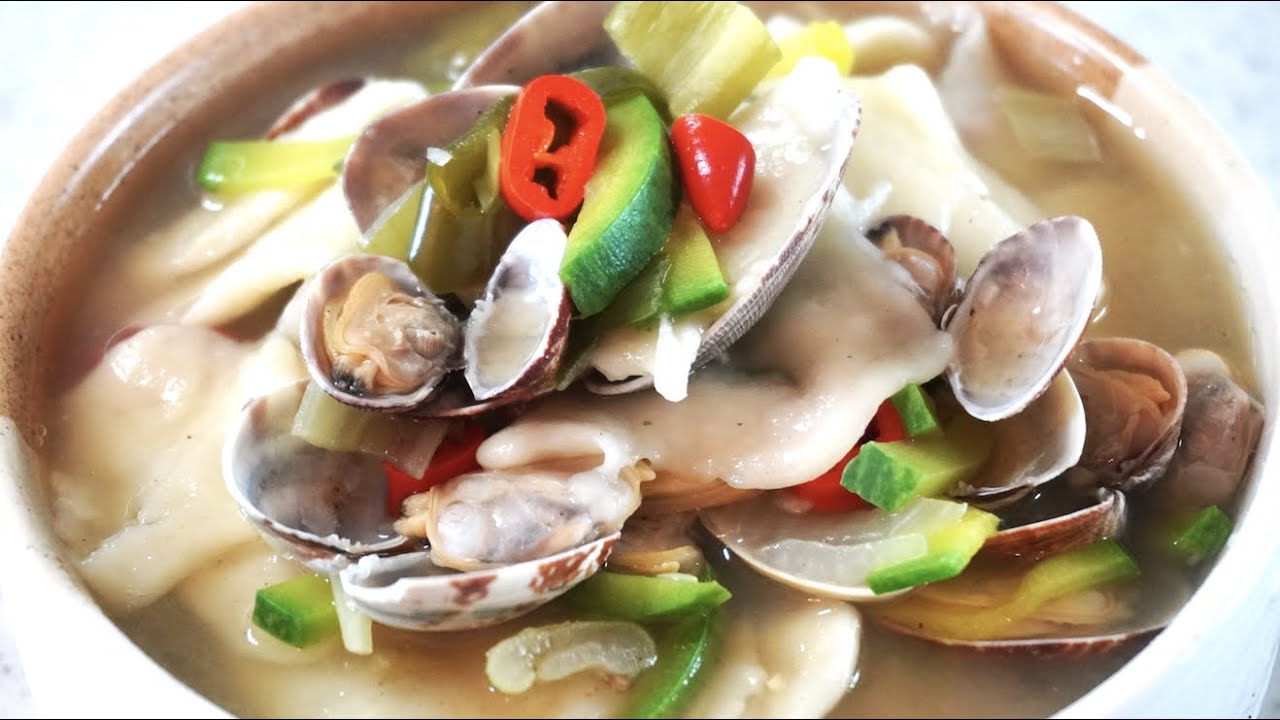바지락 수제비, Korean Style Clams Soup 23 YouTube