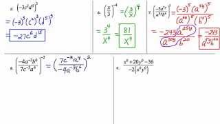 MathCamp321: Algebra 2 - Monomials/Rules of Exponents (part 2)