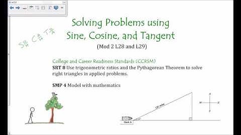 Mod 2 L28 and L29 Solving Problems using Sine, Cosine, and Tangent