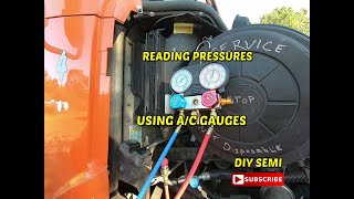 A/C basics...Using manifold gauges to determine a/c problems in a semi truck | a/c pressure readings