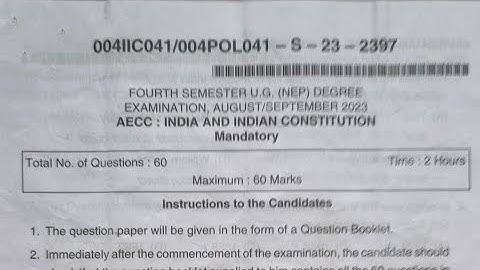 India And Indian Constitution B.com 4th Semester NEP Question Paper Year 2023 Dharwad University