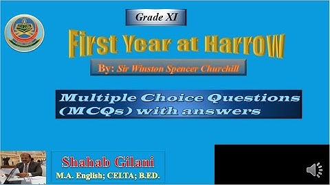 MCQs @ First Year at Harrow I Grade _ XI I Federal Board of Intermediate & Secondary Education I