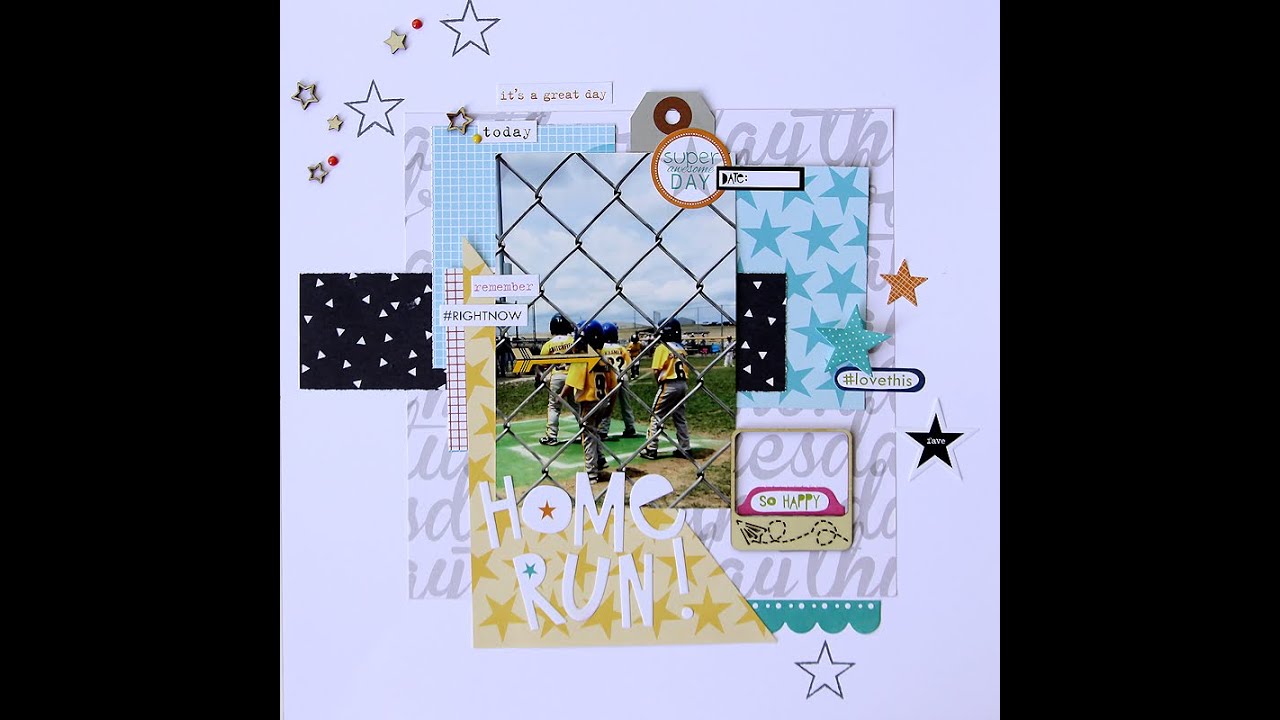 Scrapbook Process Video: Home Run - YouTube