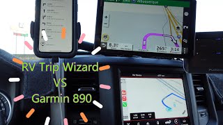 RV Trip Wizard VS Garmin 890 #rvtripwizard #Garmin890 #openroads #technorv #gps