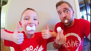 Father & Son CHUBBY BUNNY CHALLENGE! / How Many Marshmallows?!