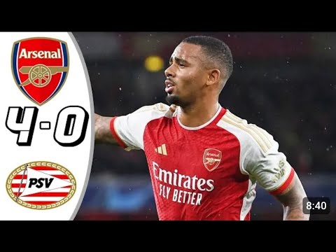 Arsenal vs PSV Eindhoven 4-0 Full Highlights &amp; All Goals 2023 HD
