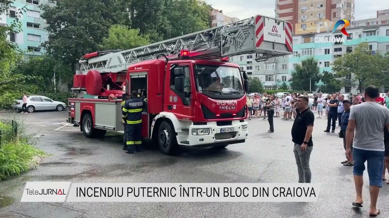 INCENDIU PUTERNIC ÎNTR-UN BLOC DIN CRAIOVA