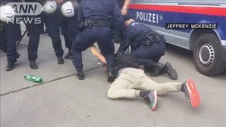 環境保護デモで頭ひかれそうに・・・警察官らに批判の声(19/06/10)