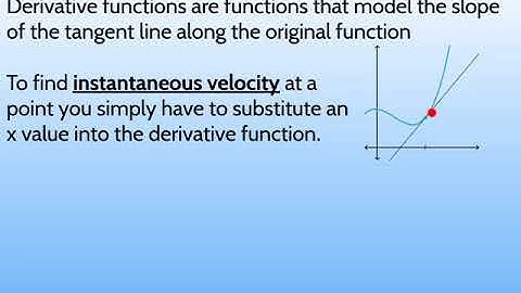Instantaneous Velocity with Derivatives