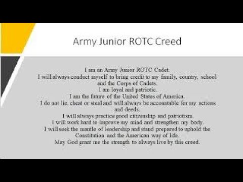 Army JROTC cadet Creed