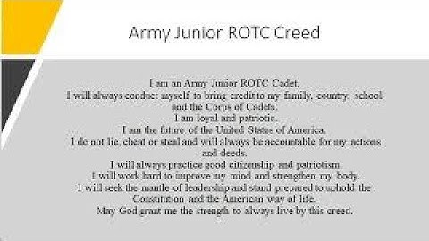 Army JROTC cadet Creed