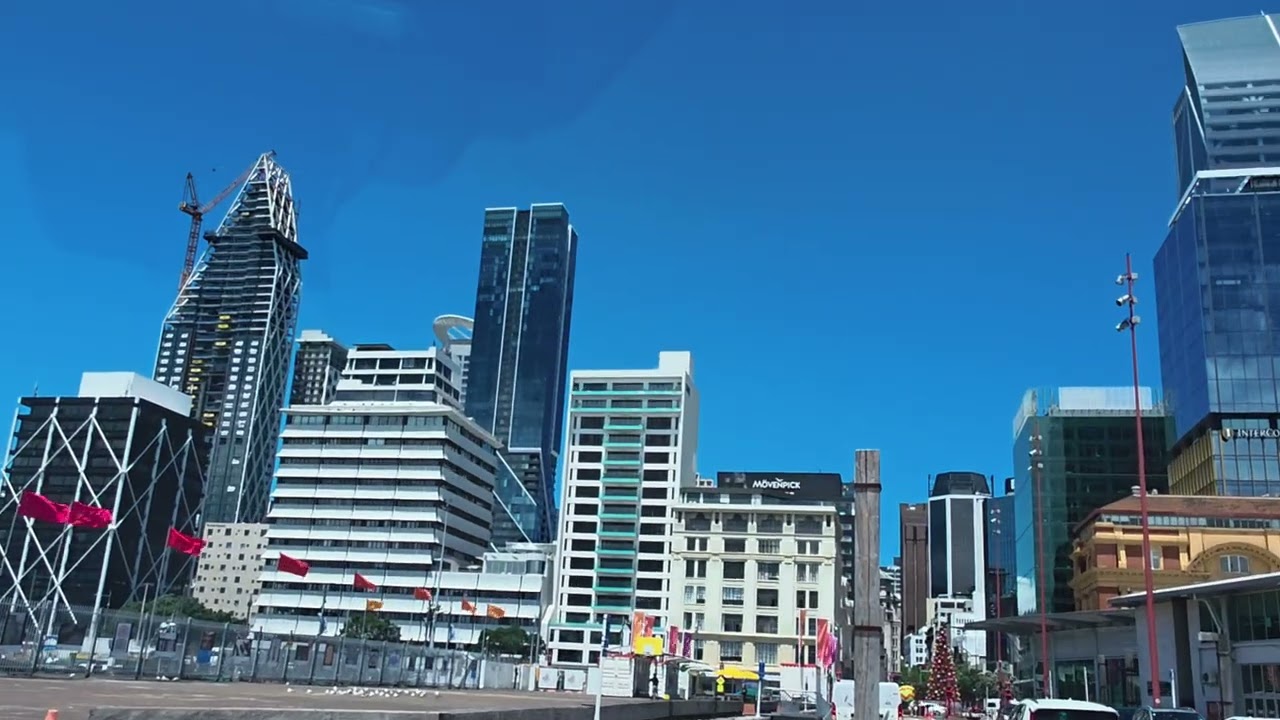 Auckland CBD 4K Drive December 2025: Summer City Buildings And Downtown Streets POV