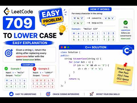 Solve To Lower Case in C++ | LeetCode 709