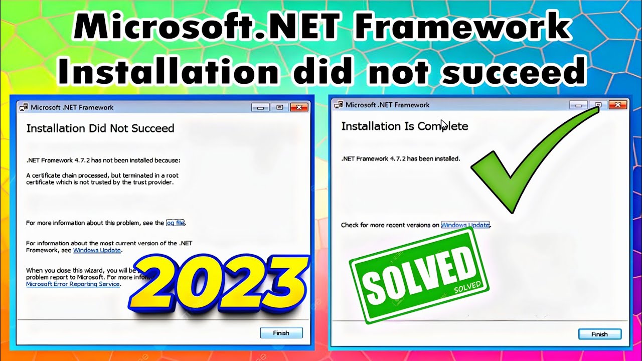 Microsoft .net framework installation did not succeed [Solution]