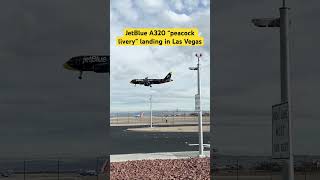 JetBlue A320 “Peacock Livery” Landing in Las Vegas #lasvegas #lasvegasairport #jetblue