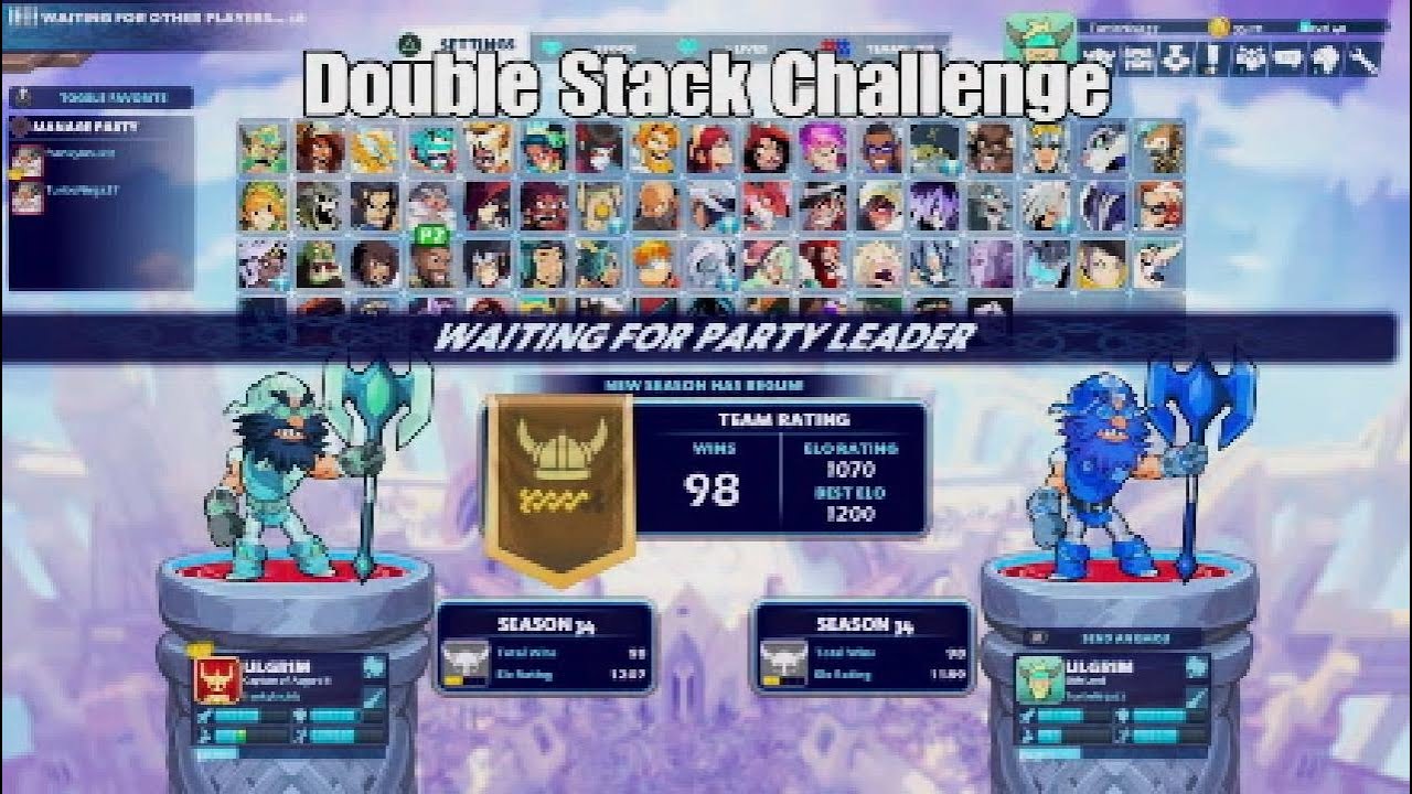 Brawlhalla Ranked 2v2 Double Stack Challenge Part 2 - YouTube
