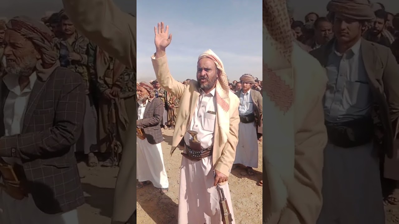 كلمة الشيخ فارس الحباري قبل وصول المؤخيين من قبيلة خارف الى قبيلة أرحب