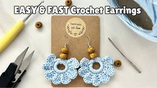 Super EASY & FAST Crochet Earrings with Beads | Beginner Friendly
