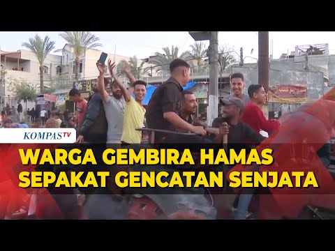 Momen Warga Palestina Gembira Usai Hamas Sepakat Gencatan Senjata dengan Israel @kompastv