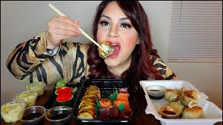SUSHI + DUMPLINGS MUKBANG | Posi Claudia