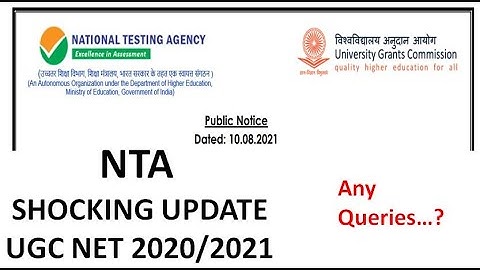 NTA UGC NET DEC 2020/JUNE 2021 | Any Queries ...?