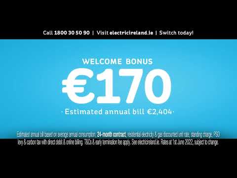 Electric Ireland - €170 Welcome Bonus - 24 Month Contract - 6s