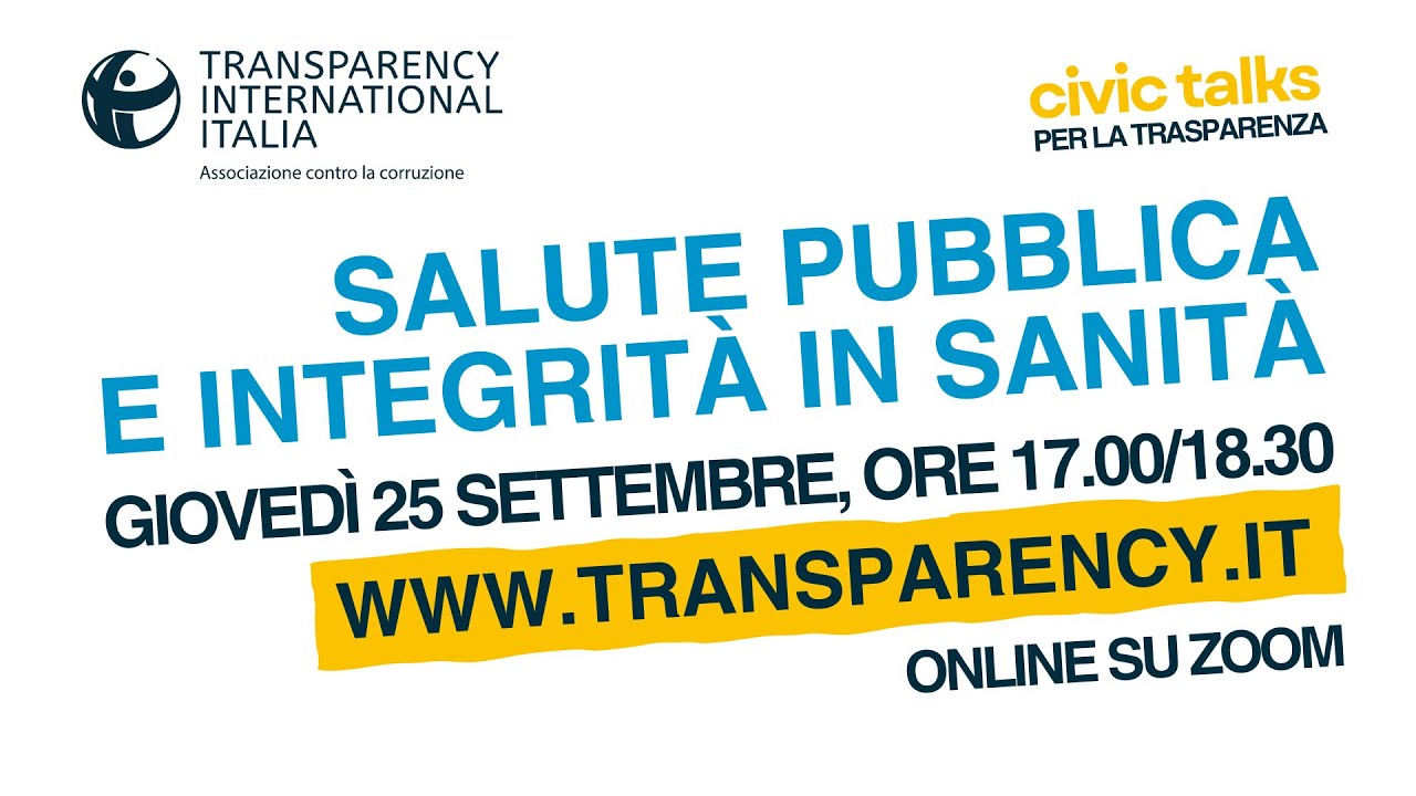 #CivicTalks - Salute pubblica e integrità in sanità