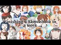 I finished a sketchbook in a week ✨| anime edition 🌱