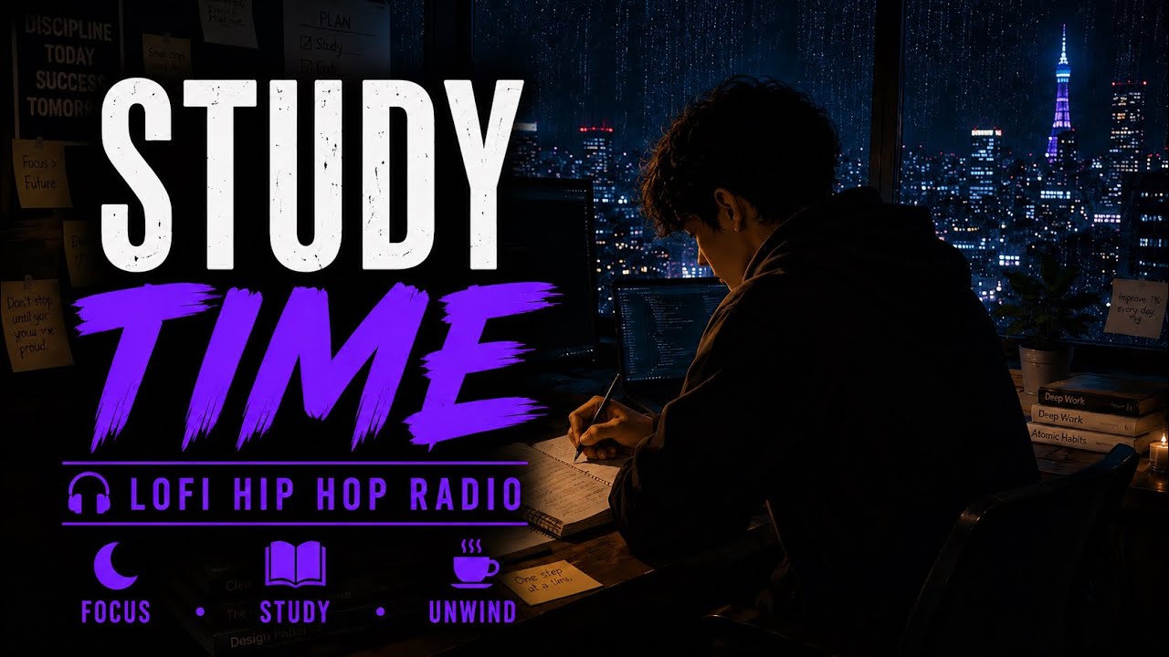 STUDY TIME 📚 Rainy Night Lofi Hip Hop for Deep Focus & Coding - LOCK IN ...