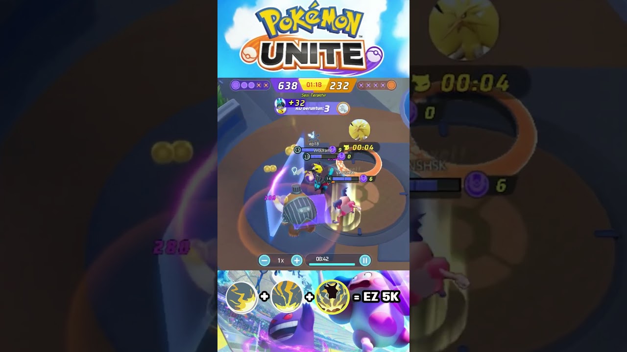 PIKACHU PENTAKILL ⚡⚡⚡ || Pokemon unite Gameplay