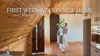 FIRST WEEK IN OUR NEW HOME | Moving In | Kickstarting the Renovation | Flooring Shopping | Gardening