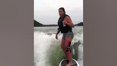 Natalie Townes Awesome WakeSurf NO ROPE Start