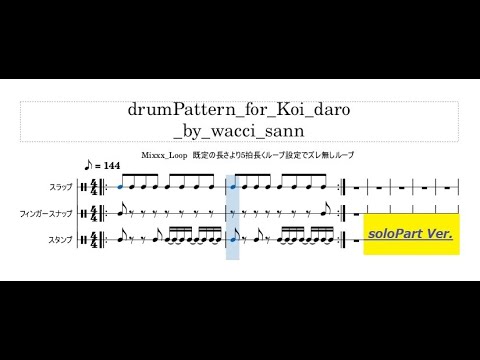 drumPattern for Koi daro by wacci sann  soloPart B ver