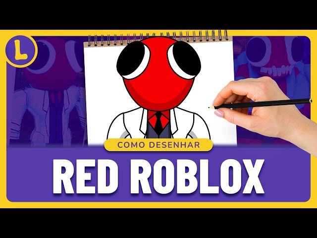 COMO DESENHAR o RED do ROBLOX RAINBOW FRIENDS  how to draw red from roblox  rainbow friends 
