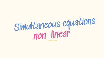 Simultaneous Equations Non Linear