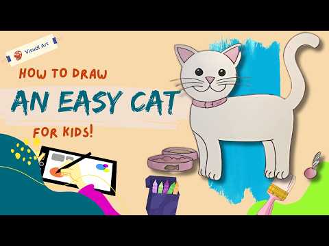 How to draw an easy cat for kids